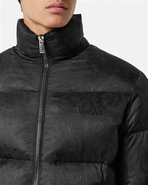 versace blue puffer jacket|farfetch Versace puffer jacket.